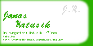 janos matusik business card